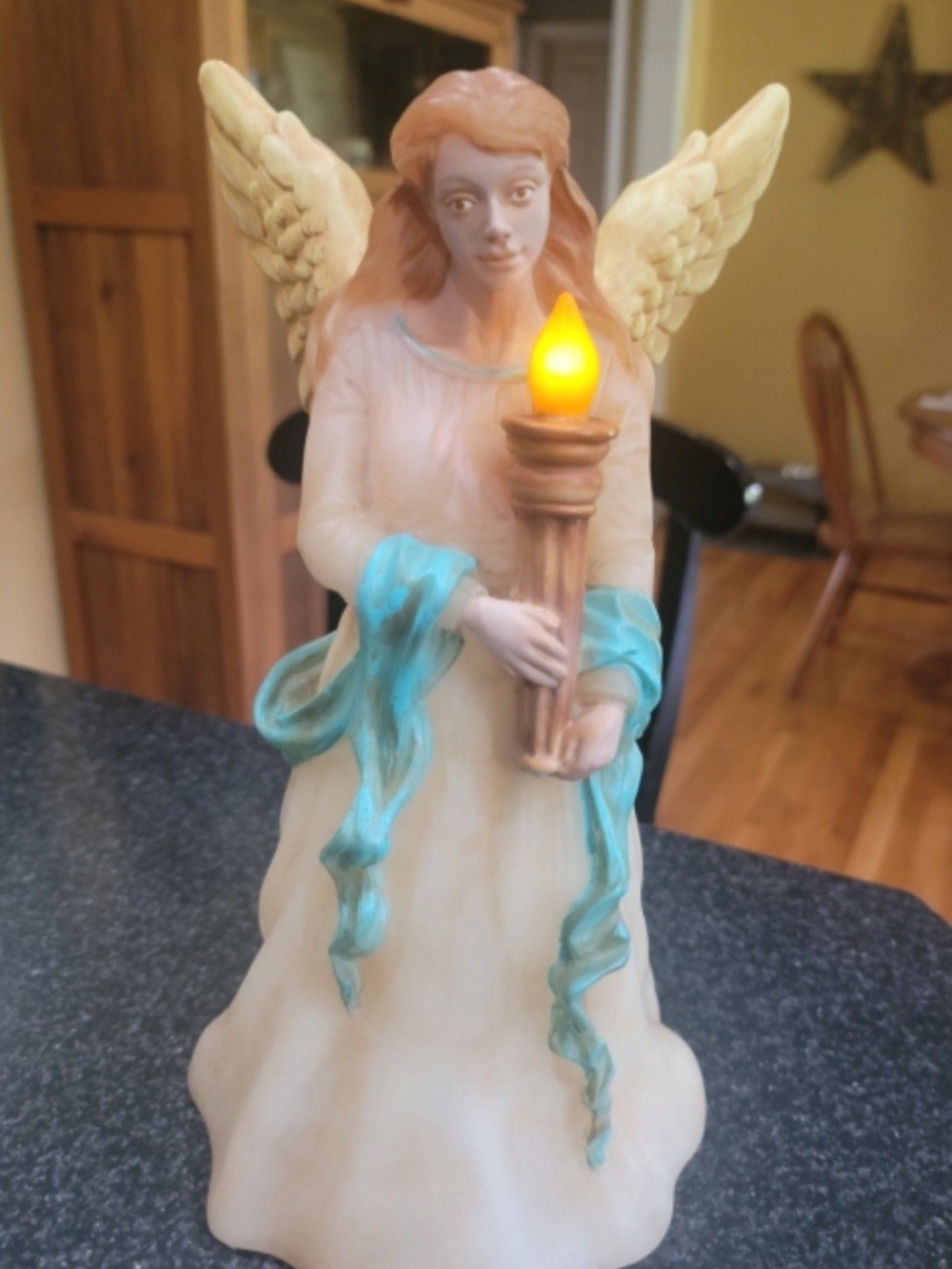 Vintage Artline 13" light-up plastic angel figurine
